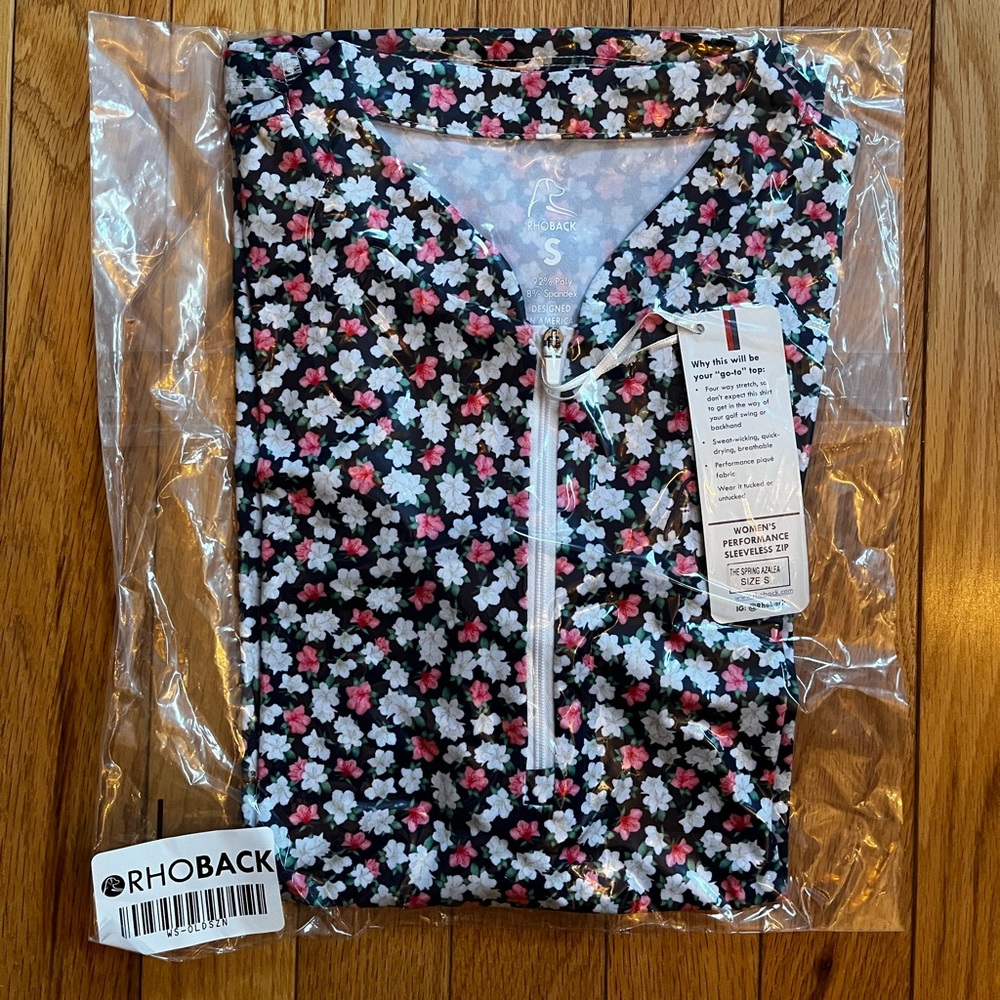 Rhoback women’s small sleeveless polo spring azalea